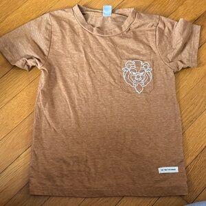 Tan Kids T-Shirt with Lion Graphic